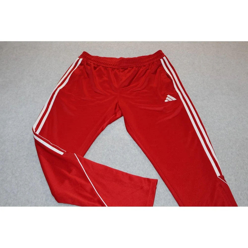 Adidas Gym Track Pants Men Large 3-Stripe Tiro Soccer Training Joggers Zip Ankle